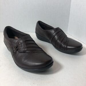 Clarks Loafers Shoes Womens Size 6.5 Everlay Iris Brown‎ Slip On F3